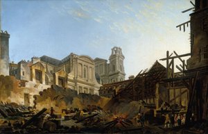 The Foire Saint-Germain After the Fire of the Night of 16 to 17 March 1762 by Pierre Antoine Demachy