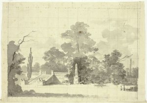 View of the Park at Versailles: Stairway with Two Pairs of Sphinxes