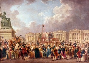 Execution by Guillotine in Paris during the French Revolution, 1790s by Pierre Antoine de Machy
