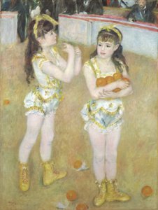 Acrobats at the Cirque Fernando, Francisca and Angelina Wartenberg by Pierre Auguste Renoir
