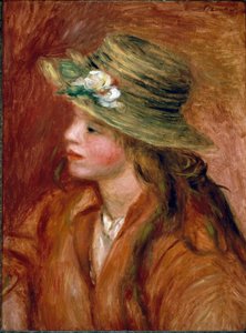 Girl in a straw hat by Pierre-Auguste Renoir