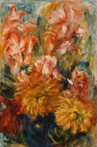 Gladioli in a Blue Vase by Pierre Auguste Renoir