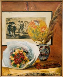Still Life with Bouquet and Fan by Pierre Auguste Renoir