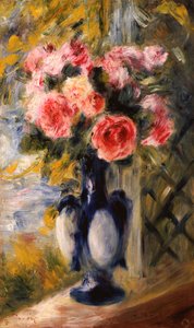 Roses in a Blue Vase, 1892 by Pierre Auguste Renoir
