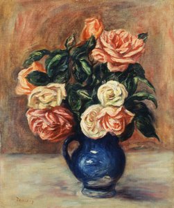 Roses in a Blue Vase