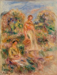 Standing Woman and Seated Woman in a Landscape