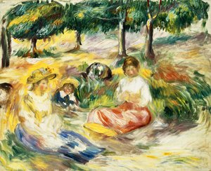 Three Girls Sitting on the Grass