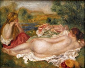Two bathers. Painting by Pierre Auguste Renoir