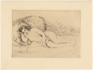 Woman Reclining, to the Left by Pierre Auguste Renoir