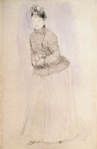 Woman with a Muff, c1883-c1884 by Pierre Auguste Renoir