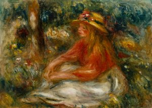 Young Woman Seated on the Grass