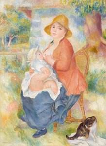 Young Woman Breastfeeding Her Child - Madame Renoir and Her Son Pierre
