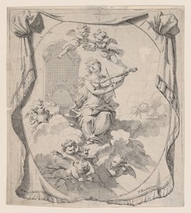 St. Cecilia on Clouds Upheld by Angels by Pierre Berchet