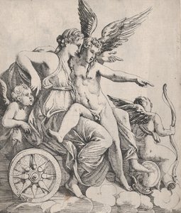 Venus and Cupid on a Chariot by Pierre Biard