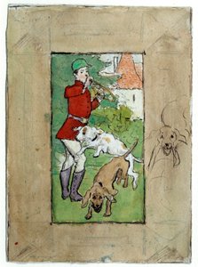 A Hunter with His Dogs by Pierre Bonnard