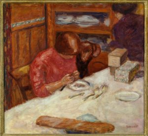 Interior or the Woman with Dog by Pierre Bonnard