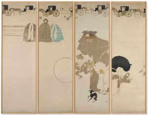 The Promenade of the Nurses, Frieze of Fiacres by Pierre Bonnard