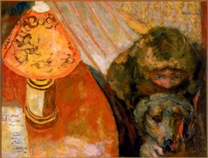 Interior Illuminated by Lamplight by Pierre Bonnard