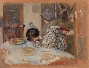 Woman with Dog, or Woman and Dog at Table
