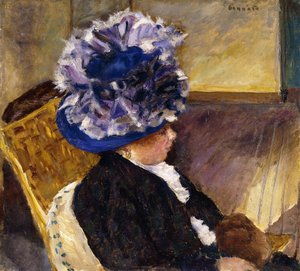 Young Woman in a Blue Hat by Pierre Bonnard