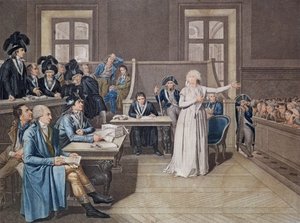 Marie Antoinette of Austria Judged by the Revolutionary Tribunal Court, 16th October 1793, engraved by Casenave, 1794