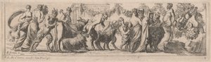 Satyrs Bringing Animals to an Altar by Pierre Brebiette