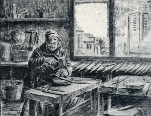 A worker making files by Pierre Calmettes