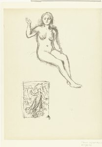 Seated Naked Woman and Woman in Landscape by Pierre Cécile Puvis de Chavannes