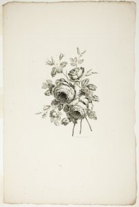 Bouquet with Roses, from Collection of Different Bouquets of Flowers, Invented and Drawn by Jean Pillement and Engraved by P. C. Canot by Pierre Charles Canot