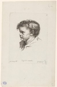 Head of a Young Child, Turned to the Left, Heads of Various Figures by Pierre Charles Ingouf