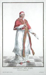 Lorenzo Ganganelli (1705-74) Pope Clement XIV (1769-74) from Recuil des Estampes, representing the Ranks and Dignities, following the Costume of all existing Nations, published 1780 by Pierre Duflos