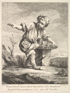 Frontispiece with Little Boy Holding a Basket, from Premier Livre de Figures d