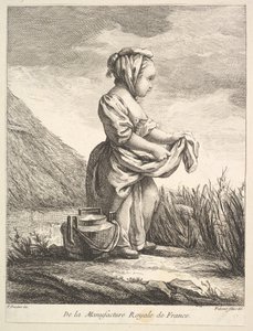 Little Girl with a Vessel by Her Feet, from Premier Livre de Figures