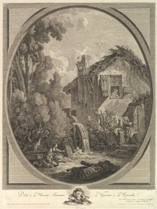 Windmill Landscape, 18th century by Pierre Francois Laurent