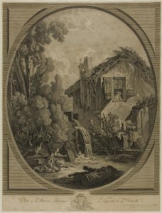 Windmill Landscape by Pierre Francois Laurent
