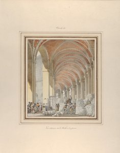 La Halle aux Blés, Interior View by Pierre Francois Leonard Fontaine