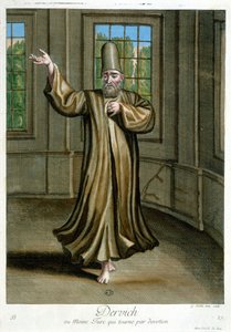 Dervich, or Turkish monk who dances by devotion, “Collection of 100 prints representing different nations of the Levant in 1707 and 1708” by orders of M. de Frriol, ambassador of the king at the Porte and updated in 1712-13 by the care of M. Le Hay, Basan 