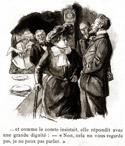 "Boule de Suif": Elisabeth Rousset refuses to answer the count, early 20th century