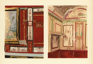 House of Tullius Faustus on the Strada della Fortuna (left), and house of Popidius Priscus (right), Pompeii, Room of a house located on the street of Fortune, Region IV