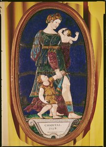 Plaque Depicting Charity, Limousin by Pierre I Courteys