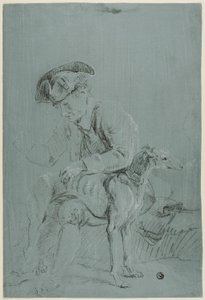 Seated Man with Dog by Pierre Jacques Volaire