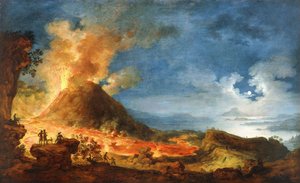 Vesuvius Erupting, with Sightseers in the Foreground by Pierre Jacques Volaire