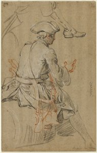 Sketch of Man on Horseback, with Separate Sketch of his Right Foot by Pierre Lenfant