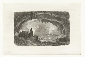 Man with Rowboat in the Caves of Han by Pierre Louis Dubourcq