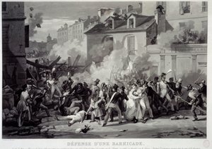 Defense of a Barricade During the July Revolution by Pierre Martinet