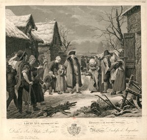 Louis XVI Distributing Alms to the Poor Peasants in the Winter of 1788 by Pierre Michel Adam