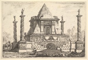 Imaginary Architecture with Camel and Figures, after Della Bella by Pierre Moreau