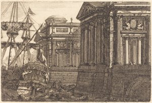 Imaginary Port Scene by Pierre Moreau