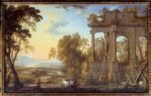 Landscape with Ruins and Pastors by Pierre Patel