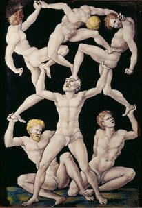 Plaque with Acrobats by Pierre Penicaud